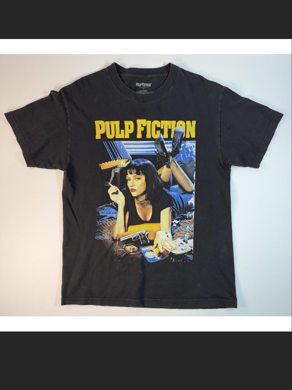Pulp Fiction Movie Black Graphic Tee. L